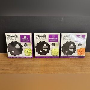 NIB Set Of 3 Veggie Bullet Attachments Angel Hair Blade Ribbon Blade Udon Blade